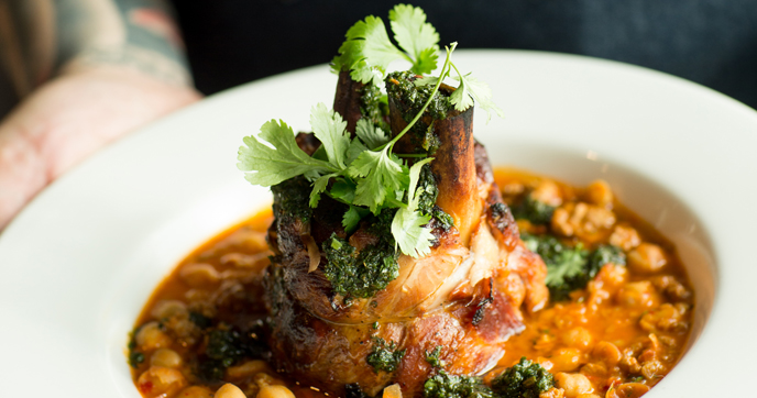 In the Kitchen: Braised Pork Shank with Chickpea Ragout