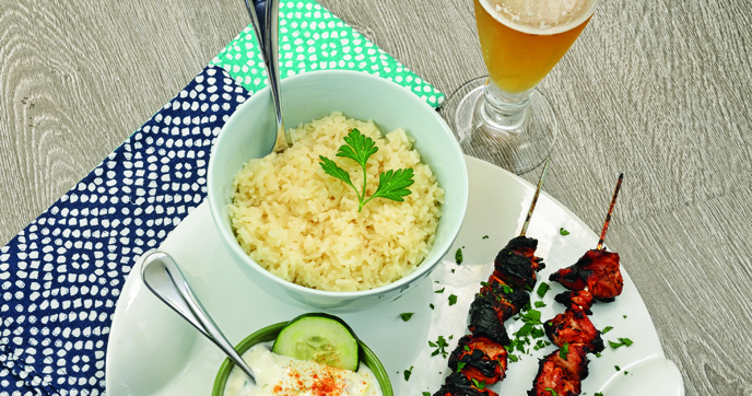 Jasmine Rice with Cucumber Yogurt Sauce