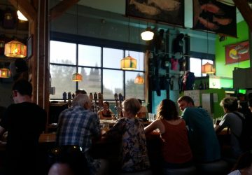 A bar scene in Portland, Oregon.